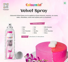 Load image into Gallery viewer, Colourmist Velvet Spray ( Pink ), 100ml | Premium Cocoa Velvet Butter Spray Color for Frozen Dessets &amp; Cakes | ( Pink ) | 100ml

