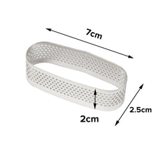 Load image into Gallery viewer, FineDecor Perforated Oval Shape Tart Ring - Stainless Steel Tart Ring for Baking 3 Pieces Set ( 2.5 * 1 in, 3 * 1.5 in, 3.5 * 2.5 in ) - FD 3308
