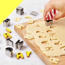 Load image into Gallery viewer, FineDecor Alphabet Letter Mold Tools | Stainless Steel Cookie Cutters  for Fondant Biscuit, Cake, Fruit, Vegetables, or Dough Cut (26 Pcs) - FD 2934
