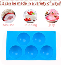 Load image into Gallery viewer, FineDecor Semi Sphere Silicone Non Stick Molds, 5 Cavity Chocolate Mould, Baking Mold for Making Hot Chocolate Bombs,Cake,Jelly,Dome Mousse (FD 3185)
