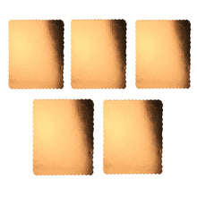 Load image into Gallery viewer, FineDecor Gold Cake Board 9 INCH Square Cardboard (5 Pieces), Cardboard Square Cake Rectangle Base, 9 Inches Diameter (Gold)
