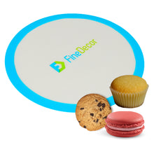 Load image into Gallery viewer, FineDecor Non-Stick Round Silicone Baking Mat Fiber Glass (11.8inch) 30cm Round Sheet Glass Rolling Dough Mat for Cake Cookie Macaron, White  FD 3394
