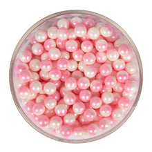Load image into Gallery viewer, Glint Dual Tone Pearl Balls for Cake Decoration ( 7mm ) ( White &amp; Pink ), 75g | Dual Colour Cake Sprinkle For Cake Decoration | 75g
