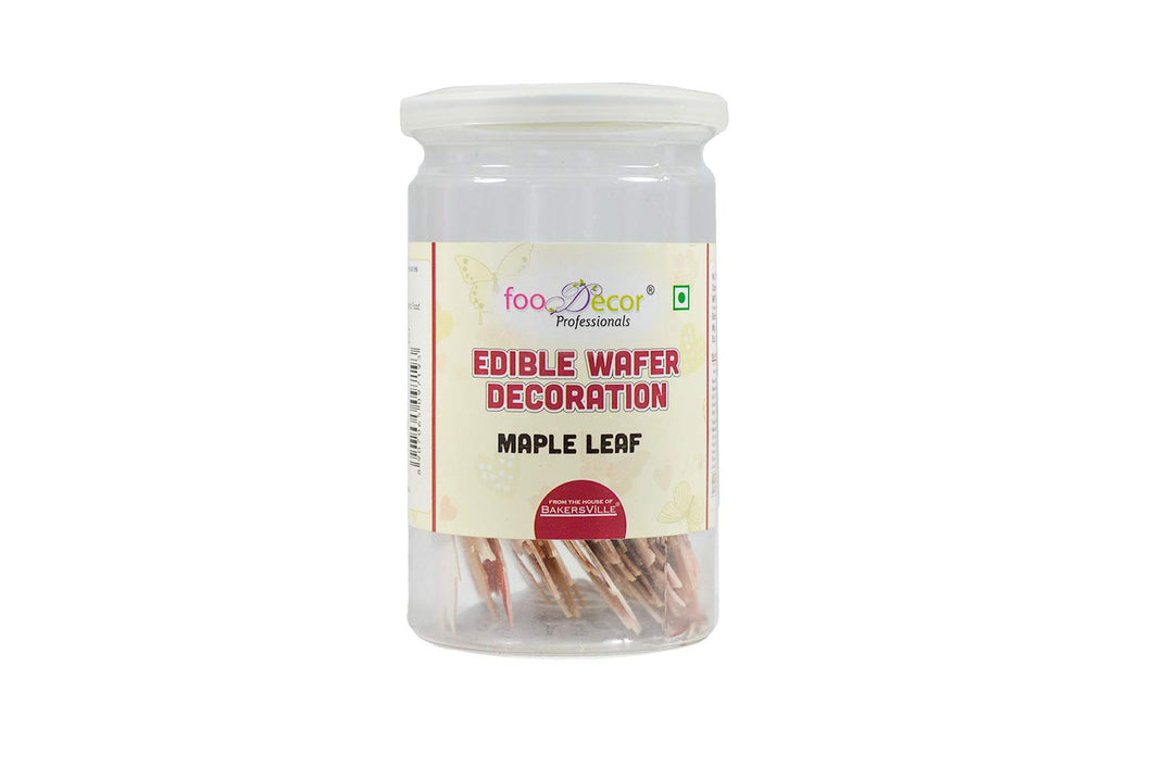 Food decor Edible Wafer Decoration Maple Leaf-Bv-2905 (30 Pcs x 1 Jar), 30 g