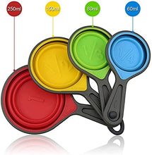 Load image into Gallery viewer, FineDecor Collapsible Silicone Measuring Cups, 8 piece Measuring Spoons set, Measuring Tool for Liquid &amp; Dry Measuring, MultiColour-FD 2996
