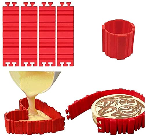 FineDecor 4 PCS Silicone Cake Mold Magic Bake Snake-DIY Baking Mould Nonstick Tool Design Your Pastry Dessert with Any Pan Shape (FD 3212)
