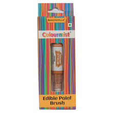Load image into Gallery viewer, Colourmist Edible Paint Brush With Metallic Paint ( Metallic Bronze ) | Food Colour Paint Brush For Dessert | 1pc
