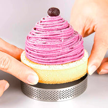 Load image into Gallery viewer, FineDecor Perforated Round Shape Tart Ring - Stainless Steel Tart Ring for Baking - Cake Mousse Ring Mold - 3 Pieces Set ( 2.5&quot;, 3&quot;, 4&quot; ) - FD 3309

