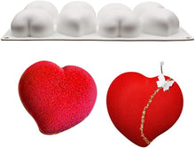 Load image into Gallery viewer, FineDecor 3D Heart Shape Silicone Mousse Cake Mould Non-stick Silicone Mould Tray for Handmade Chocolate,Dessert, Pastry, Brownie FD 3163 (8 Cavity)
