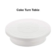 Load image into Gallery viewer, FineDecor Non Slip Plastic Cake Server 28 cm, 360° Degree Rotating Cake Turntable, Cake Decorating Stand, Cake Stand for Icing(White), FD 3296
