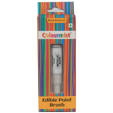 Load image into Gallery viewer, Colourmist Edible Paint Brush With Metallic Paint ( Metallic White ) | Food Colour Paint Brush For Dessert | 1pc
