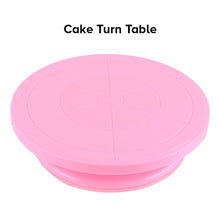 Load image into Gallery viewer, FineDecor Non Slip Plastic Cake Server 28 cm, 360° Degree Rotating Cake Turntable, Cake Decorating Stand, Cake Stand for Icing(Pink), FD 3298
