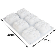 Load image into Gallery viewer, FineDecor 3D Cloud Shape Mousse Cake Mould, Silicone Mousse Mould Square Bubble Shape Mould for Baking, FD 3168 (6 Cavitiy)
