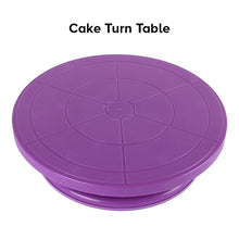 Load image into Gallery viewer, FineDecor Non Slip Plastic Cake Server 28 cm, 360° Degree Rotating Cake Turntable, Cake Decorating Stand, Cake Stand for Icing(Purple), FD 3299
