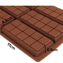 Load image into Gallery viewer, FineDecor Silicone Mould Chocolate Bar Sweet Moulds Candy Mould Jelly Mould Rectangle Baking Silicon Bakeware Mold (6 Cell 10 Section) - FD 3435
