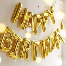 Load image into Gallery viewer, Let&#39;s Party Happy Birthday Balloon Gold (16 Inch), 13 Pcs Reusable
