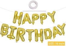 Load image into Gallery viewer, Let&#39;s Party Happy Birthday Balloon Gold (16 Inch), 13 Pcs Reusable
