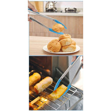Load image into Gallery viewer, FineDecor Silicone Cooking Tongs Set of 3 (8in, 10in &amp; 13) Kitchen Food Tongs, Stainless Steel Material with Heat Resistant FD 3404
