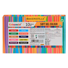 Load image into Gallery viewer, Colormist Soft Gel Paste Color Assorted 20g each, Pack of 10 (Red,Blue,Green,Orange,Skin, Royal Blue,Pink,Yellow,Vibrant Purple, Black) BV 3046
