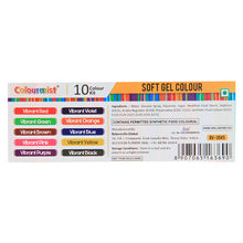 Load image into Gallery viewer, Colormist Soft Gel Vibrant Food Color Set Assorted 10g each, Pack of 10 (Red,Violet,Green,Orange,Brown,Blue,Pink,Yellow,Purple,Black) - BV 3045
