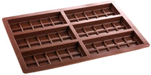 Load image into Gallery viewer, FineDecor Silicone Mould Chocolate Bar Sweet Moulds Candy Mould Jelly Mould Rectangle Baking Silicon Bakeware Mold (6 Cell 10 Section) - FD 3435
