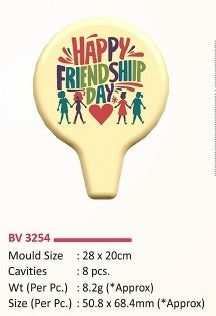 Foodecor Friendship Day Theme Decorative Transfer Mould (Pack of 2)- BV 3254