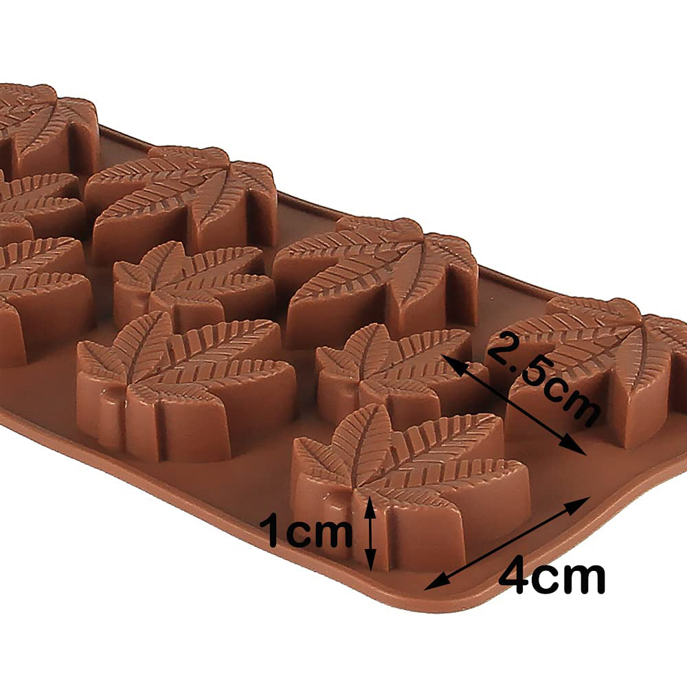 Finedecor Silicone Leaves Shape Chocolate Mould - FD 3155, (11 Cavities)