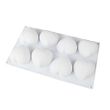 Load image into Gallery viewer, FineDecor 3D Heart Shape Silicone Mousse Cake Mould Non-stick Silicone Mould Tray for Handmade Chocolate,Dessert, Pastry, Brownie FD 3163 (8 Cavity)
