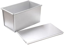 Load image into Gallery viewer, FineDecor Premium Big Nonstick Aluminium Steel Bread Mould/Loaf Pan/Bread Pan/Toast Mould/Bread Tin with Cover Bakeware (Silver) For 450 gm, FD 3116
