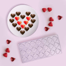 Load image into Gallery viewer, FineDecor Heart Shaped Polycarbonate Chocolate Mold  (21 Cavities), Transparent, FD 3417
