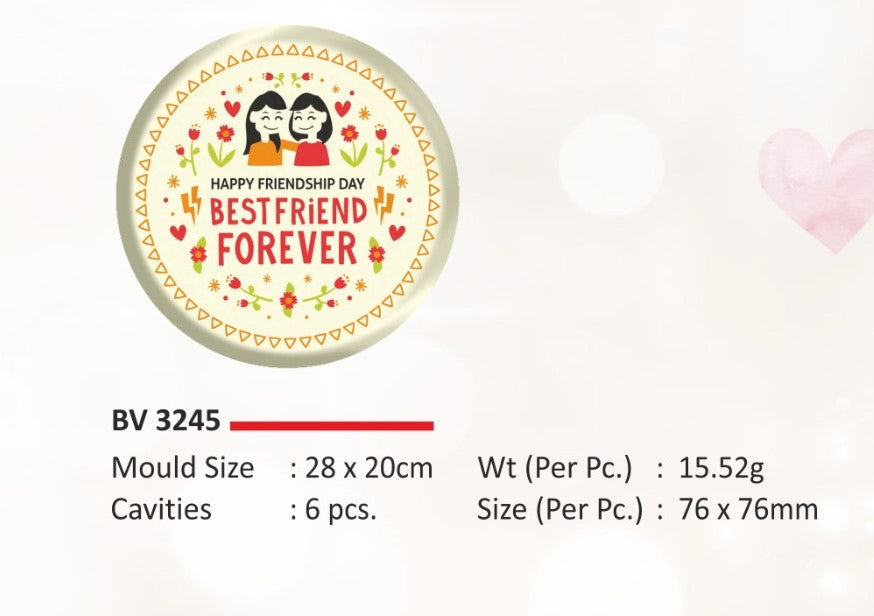 Foodecor Best Friend Forever Decorative Transfer Mould (Pack of 2) - BV 3245