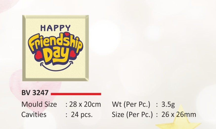Foodecor Happy Friendship Day Decorative Transfer Mould (Pack of 2) - BV 3247