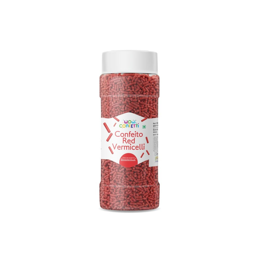 Wow Confetti Confeito Red Vermicelli Sprinkles (125 g)