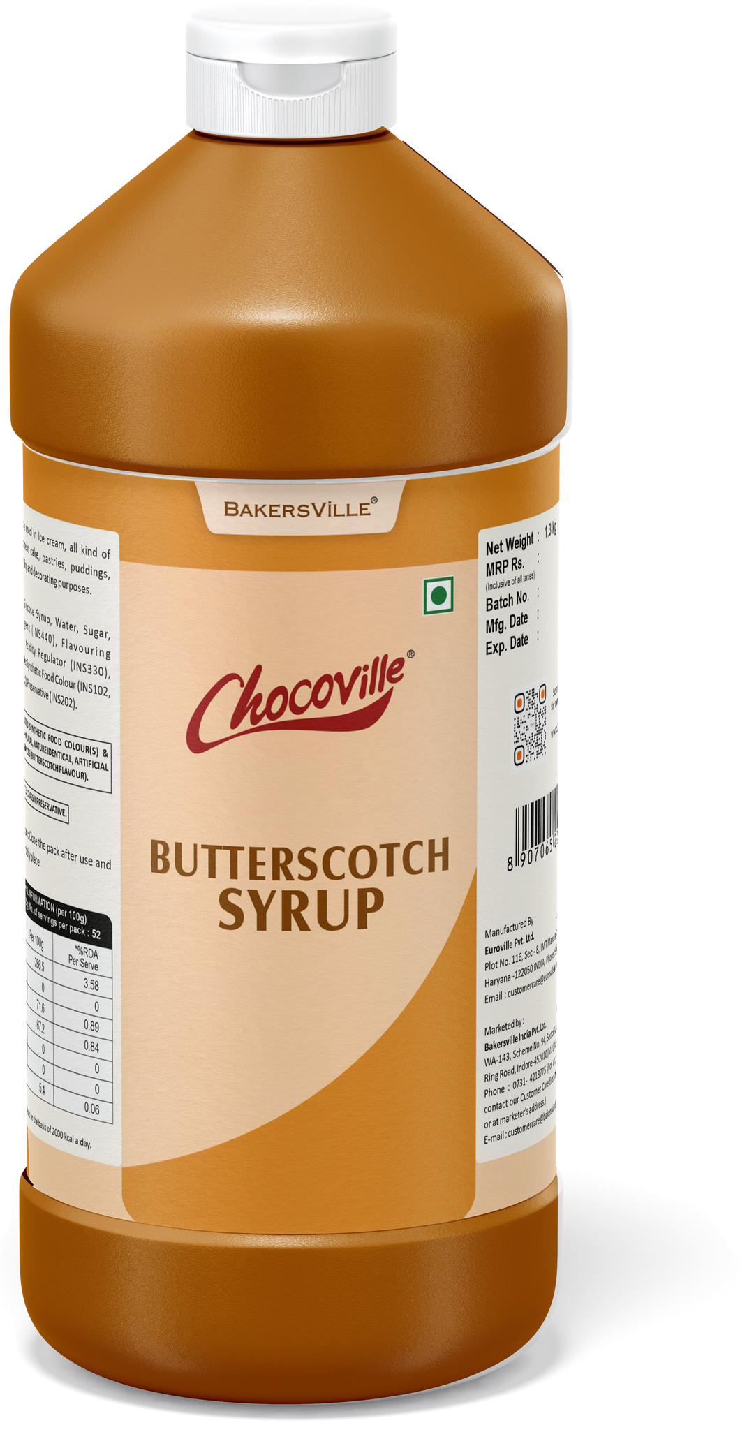 Chocoville Butterscotch Syrup, 1.3 Kg