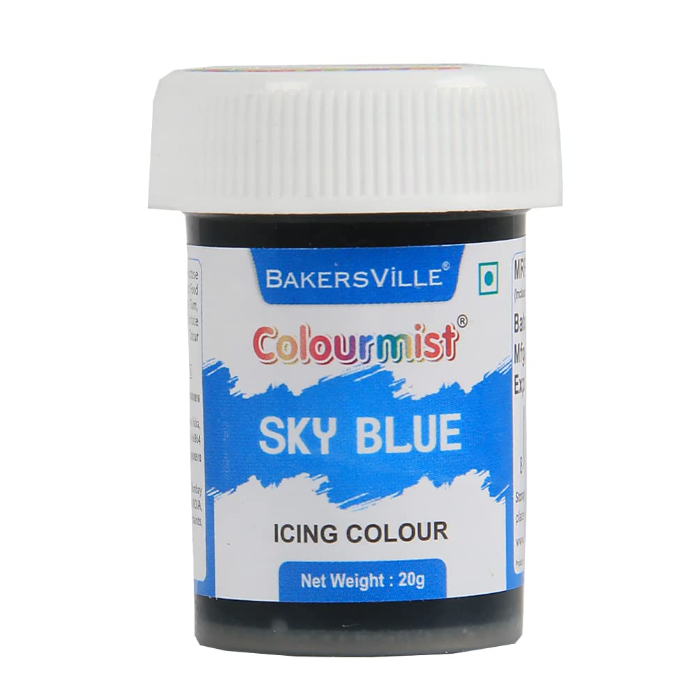 Colourmist Edible Icing Color ( Sky Blue ), 20g | Food Colour For Cake Batter, Icing, Buttercream Frosting, Royal Icing | 20g