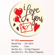 Load image into Gallery viewer, Foodecor I Love You Theme With Heart Decorative Transfer Mould (Pack of 2)- BV 3356
