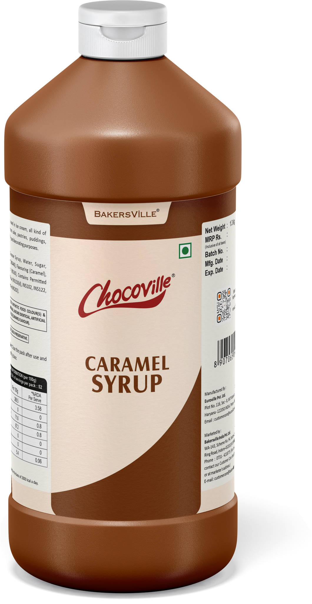 Chocoville Caramel Syrup, 1.3Kg