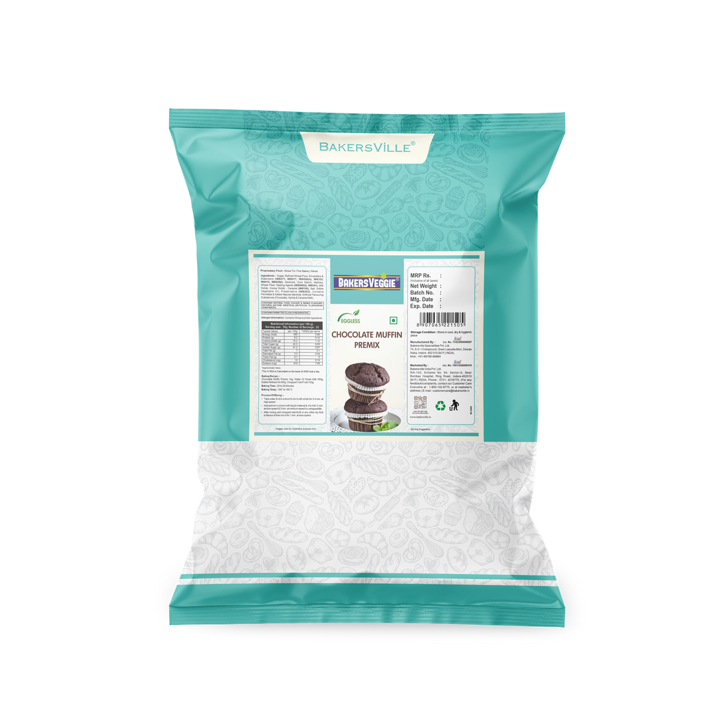 Bakersveggie  Eggless Chocolate Muffin Premix  1Kg