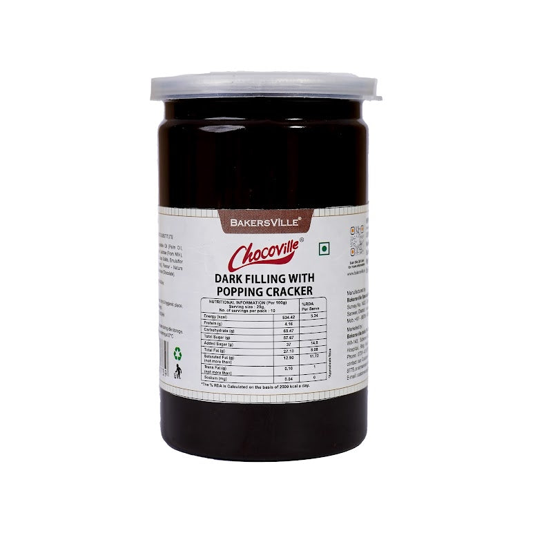 Chocoville Dark Choco Filling With Popping Cracker, 200g