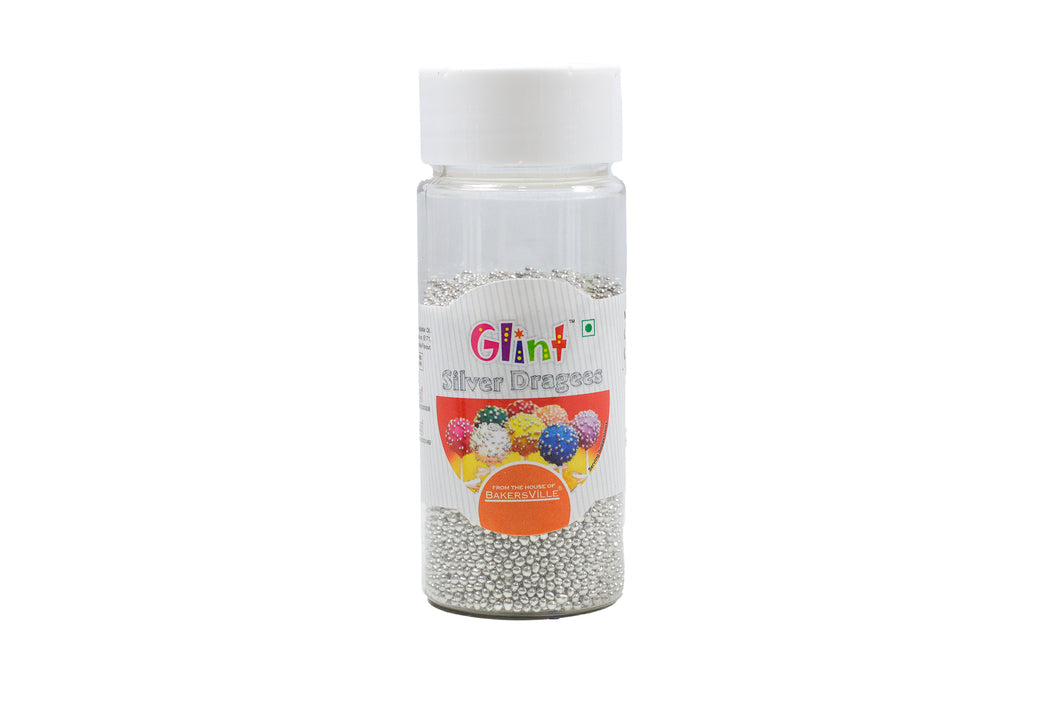 Glint Silver Dragee, '0' Number (3.5 MM), 75 Gm