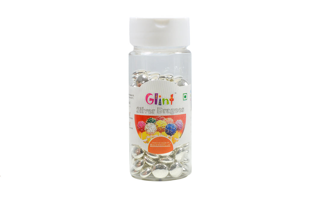 Glint Silver Button Dragee, Small (9.5 mm), 75 Gm