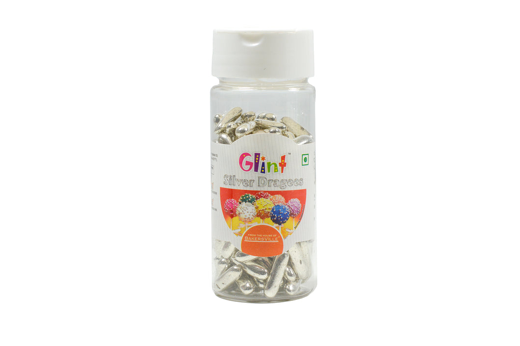 Glint Silver Capsule Dragee (7.21mm), 75 Gm