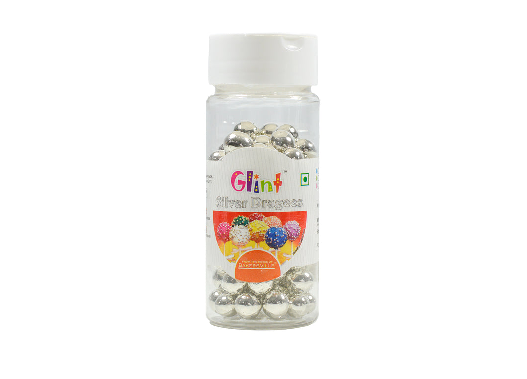 Glint Silver Dragee, '6' Number (9.5 MM), 75 Gm