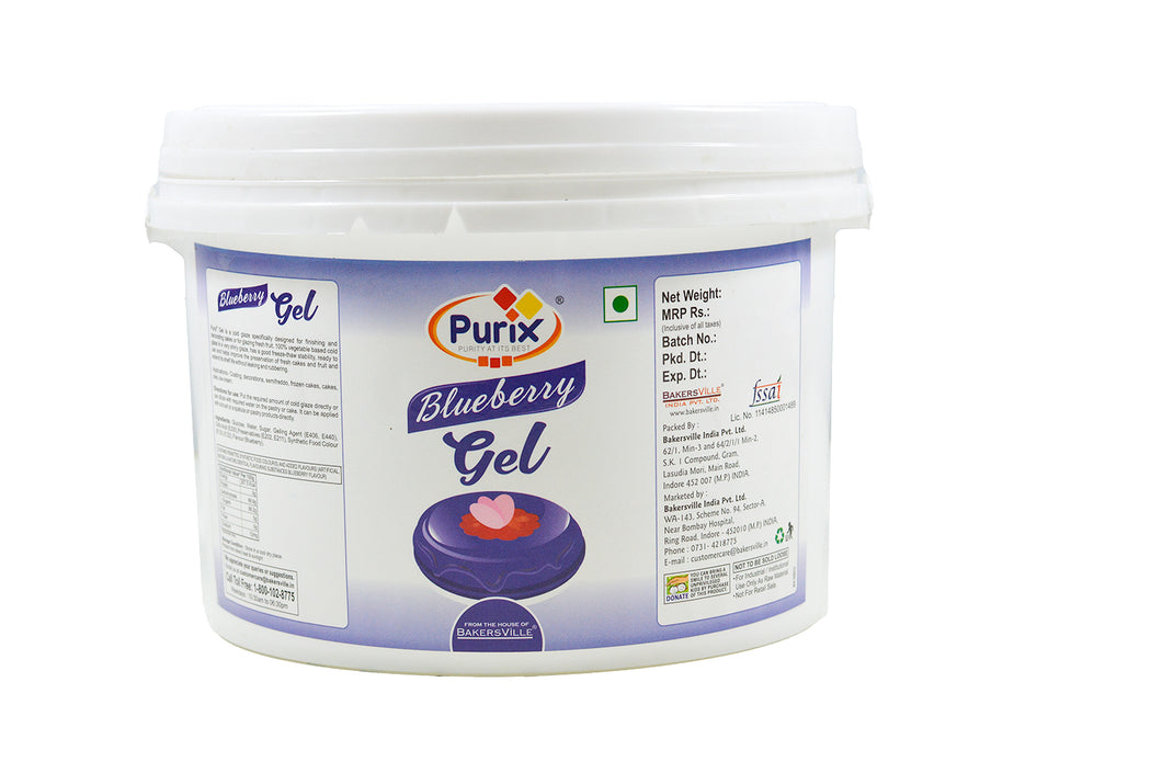 Purix Blueberry Gel Cold Glaze, 2.5 Kg (Ready To Use)