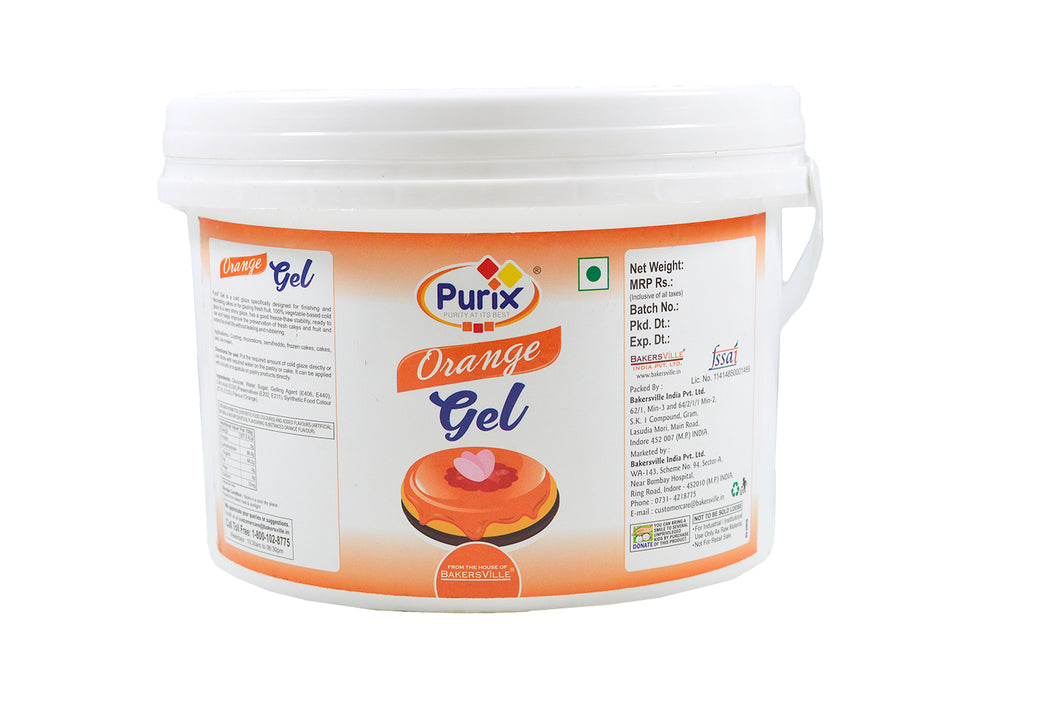 Purix Orange Gel Cold Glaze, 2.5 Kg (Ready to Use)