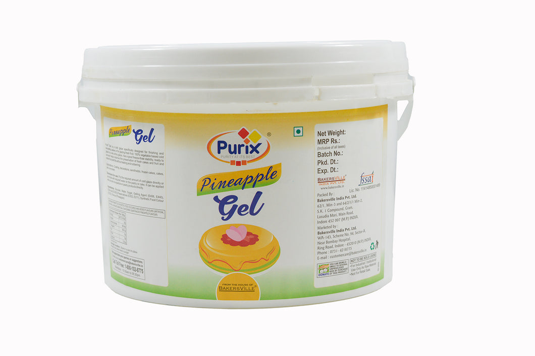 Purix Pineapple Gel Cold Glaze, 2.5 Kg (Ready to Use)
