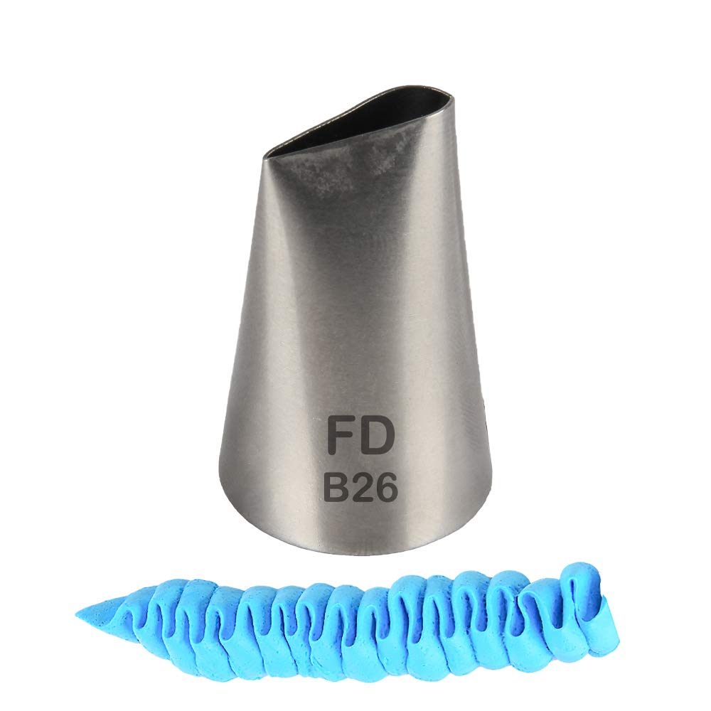 FineDecor Large Piping Tip, Stainless Steel Icing Piping Nozzle Tip, Cake Decorating Tools Cream Puff Decor Pastry Icing Tool for Baker, 1psc (B26)