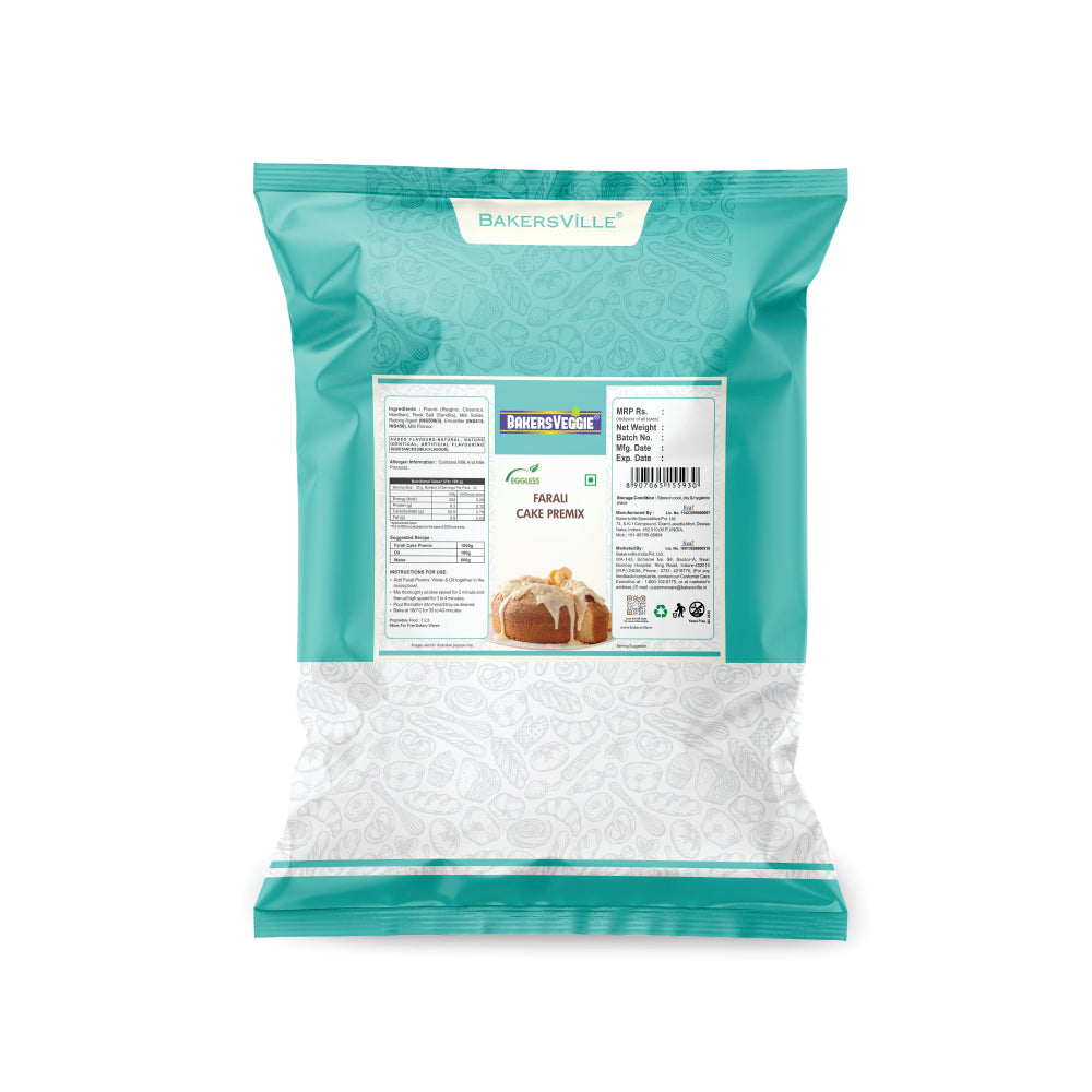 BakersVeggie Eggless Farali Cake Premix | Upvas Cake Premix | Premix For Fast, 1 kg