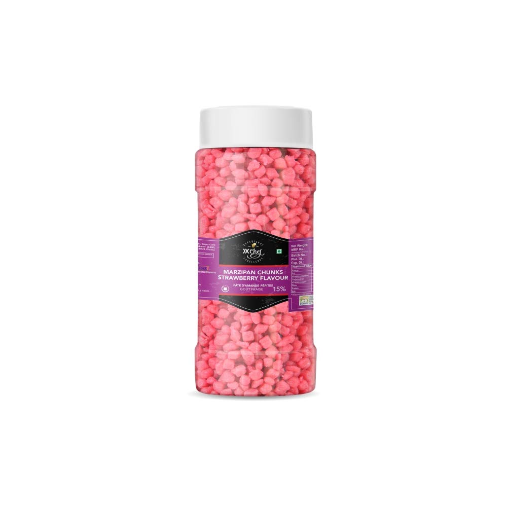 Marzipan XX Strawberry Chef Chunks (75 GM x 1 Bottle), 75 g