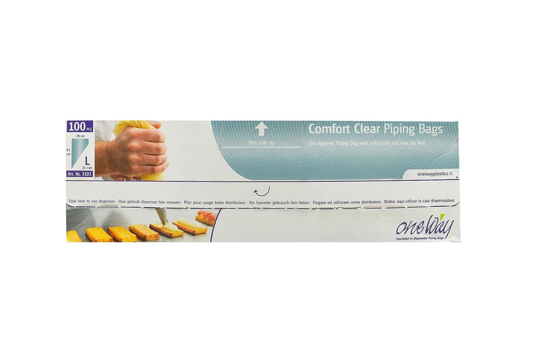 One Way Comfort Clear Piping Bags, 53 X 28 cm (100 Pcs)